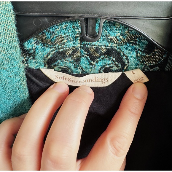 SOFT SURROUNDINGS Karli Kimono Peacock Tapestry Cardigan Size Large - Picture 6 of 6